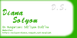 diana solyom business card